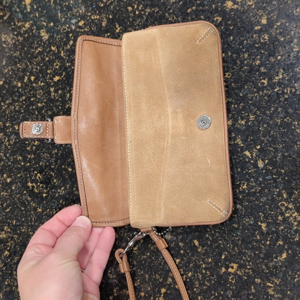 Y2K Coach Suede Leather Wristlet - Picture 6 of 11